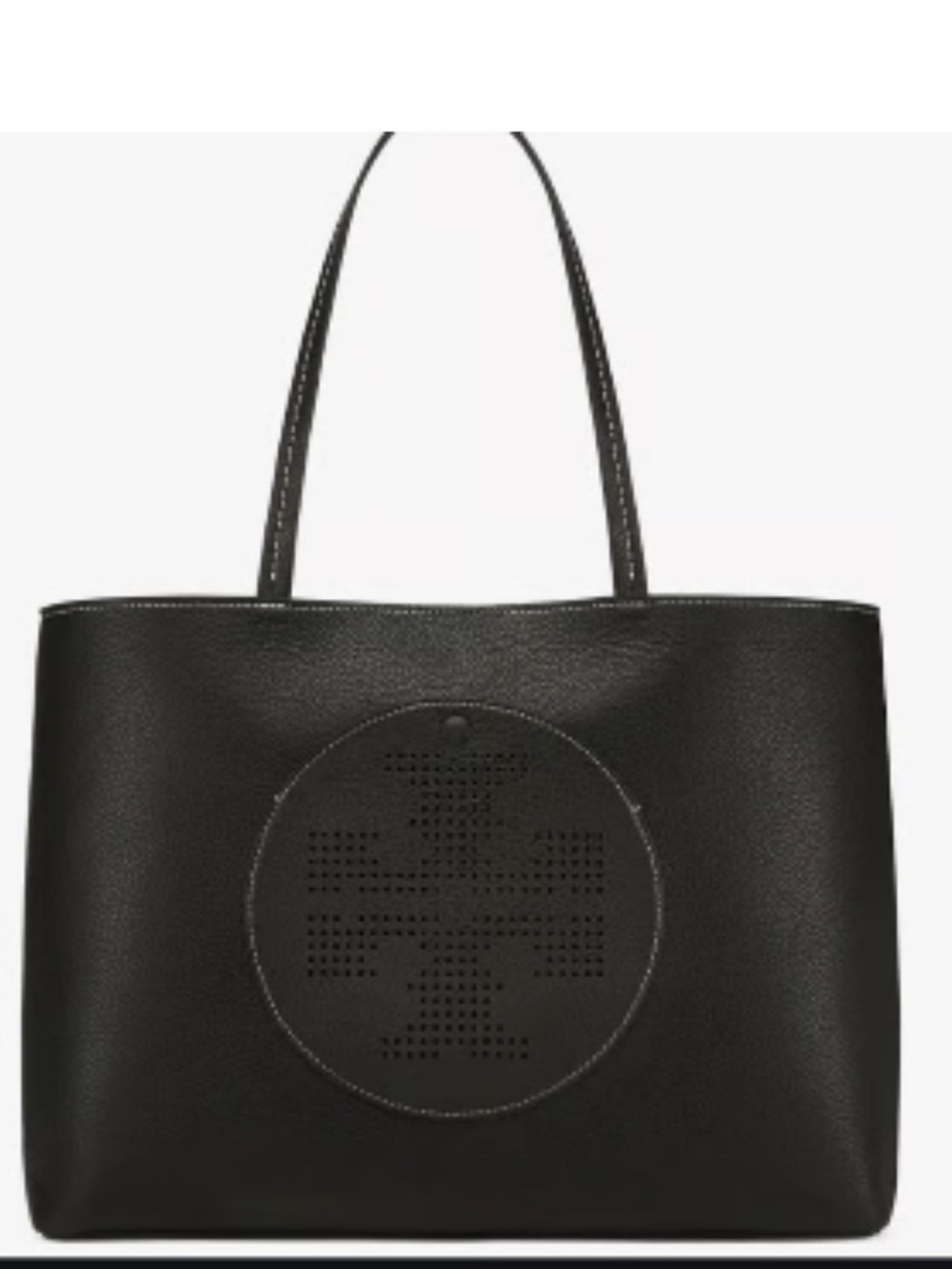 Tory Burch Black Perforated Logo Tote Bag